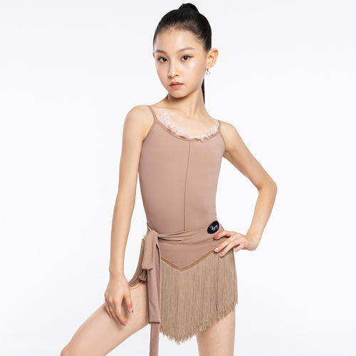 venny薇妮【托斯卡纳】 裸色流苏吊带练功服女童训练演出服