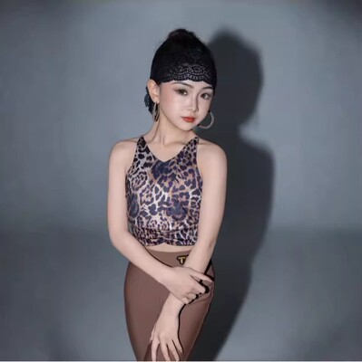 【正品】TOP拉丁舞服女童2026新款豹纹小野豹设计专业练功服少儿