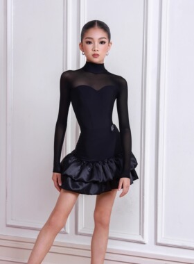 TID拉丁舞服少儿练功服2025秋冬新款蛋糕裙训练服套装国标舞蹈服