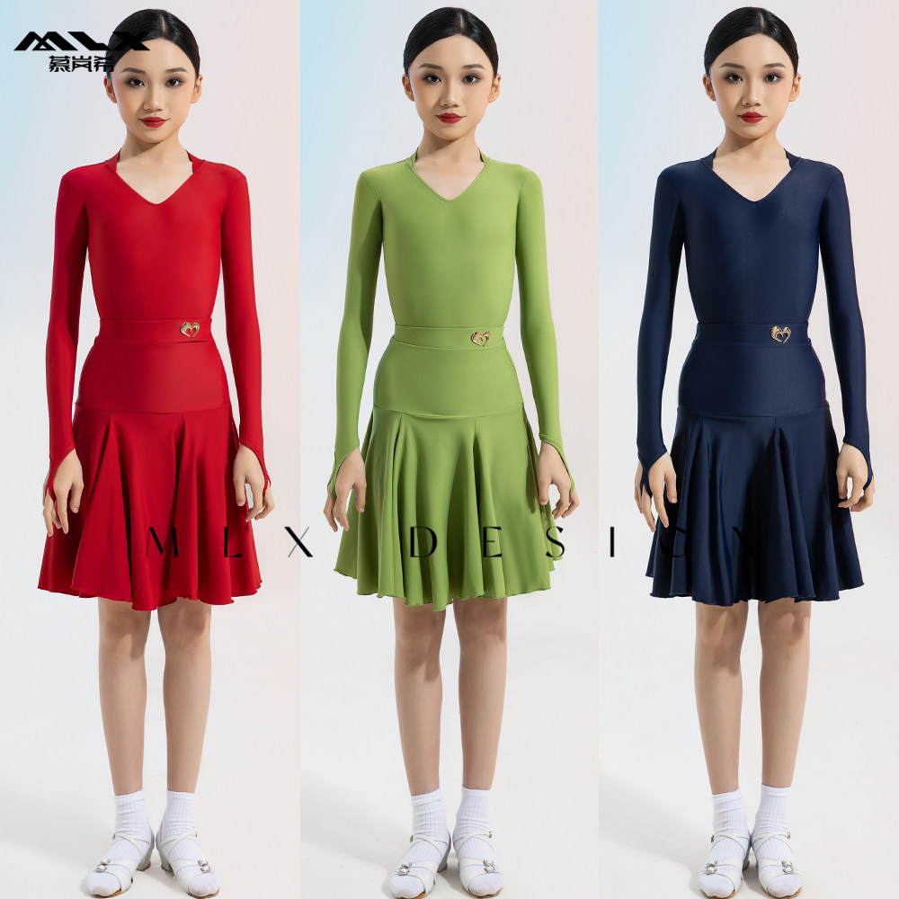慕岚希拉丁舞服2025新款女童规定服国标考级比赛服长袖无鱼骨舞裙,运动/瑜伽/健身/球迷用品,拉丁舞演出服,淘宝优惠券,粉丝福利购,淘宝优惠卷