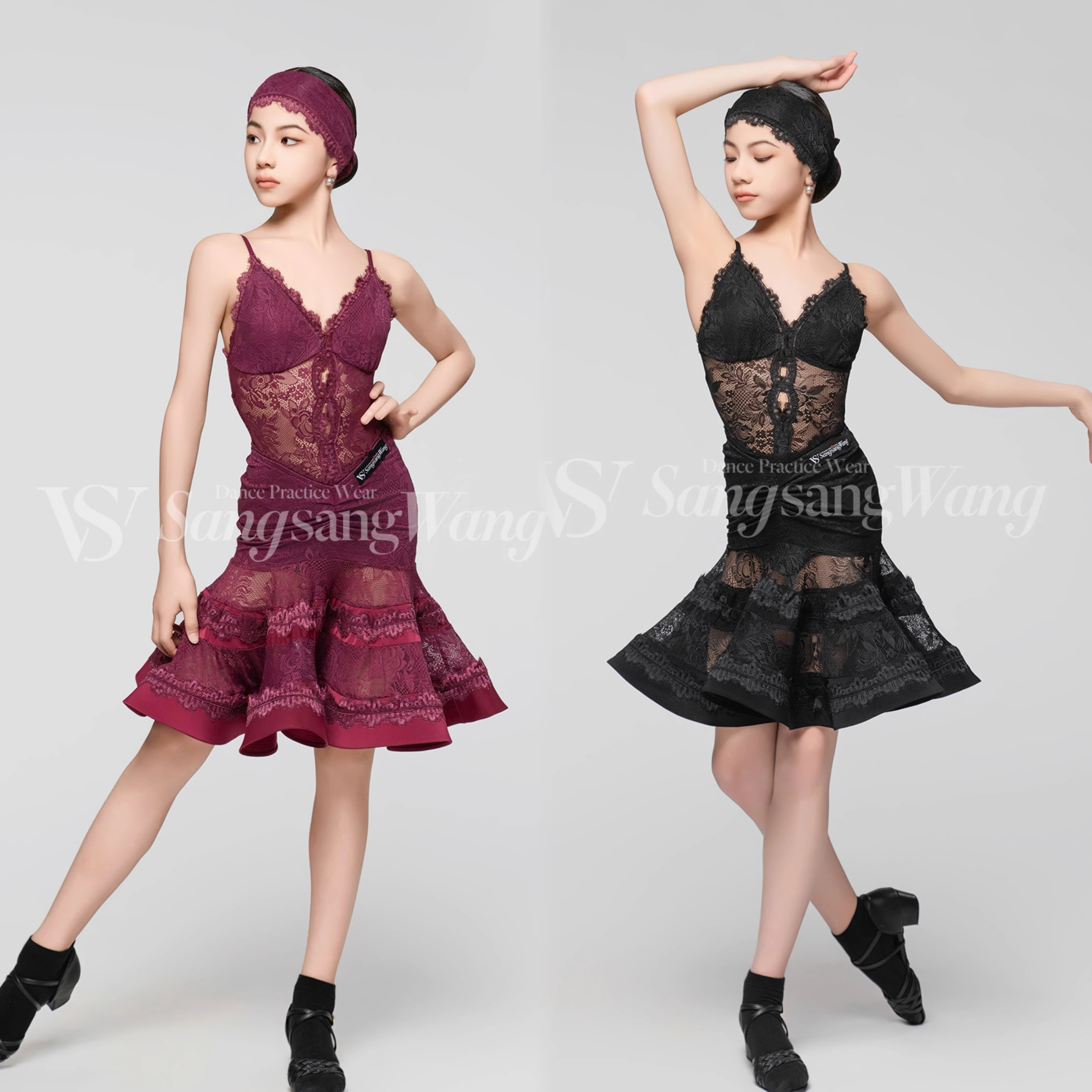 sswang拉丁舞服蕾丝套装正品