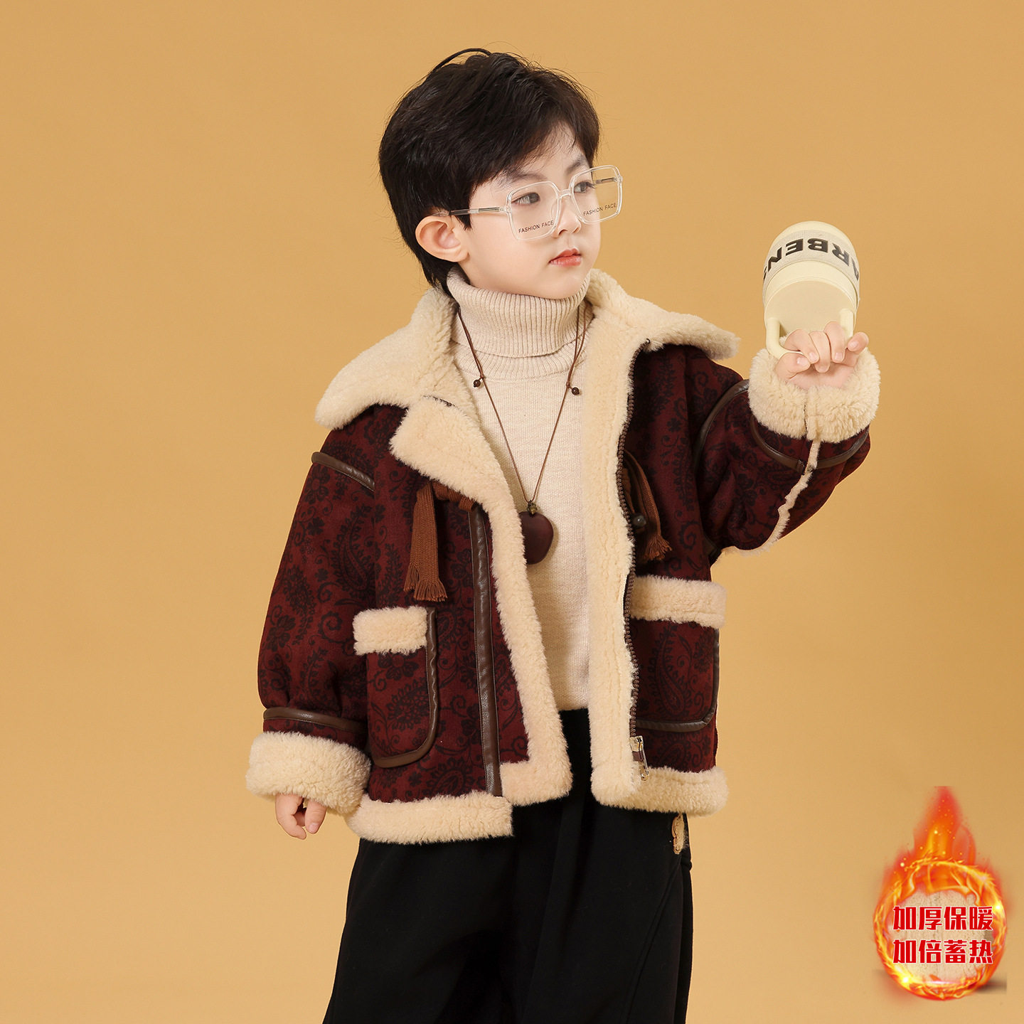 男童加绒加厚棉衣外套2025冬装新款皮毛一体衣服潮儿童新年拜年服,童装/婴儿装/亲子装,棉袄/棉服,淘宝优惠券,粉丝福利购,淘宝优惠卷