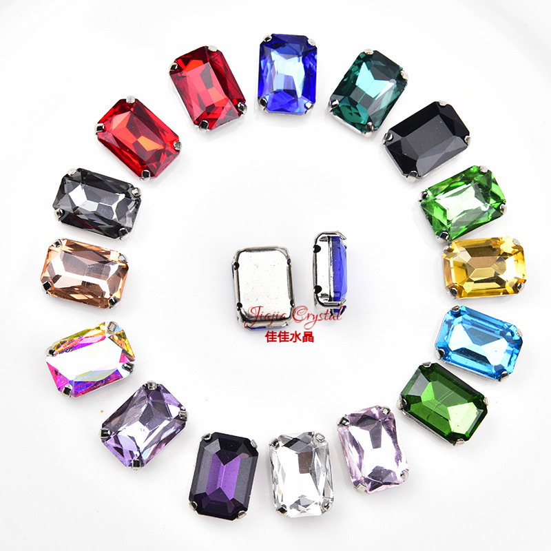 18*27mm长八角水晶玻璃手缝爪钻