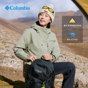 哥伦比亚25秋冬女金点防水冲锋衣700蓬鸭绒内胆三合一外套XR9187