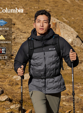 Columbia哥伦比亚羽绒服男25秋冬户外新款热压金点防水外套XE4190
