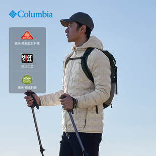 Columbia哥伦比亚羽绒服男女同款户外银点热能保暖拒水外套WE6610