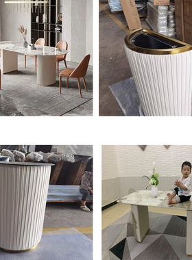 扪皮岩板桌脚轻奢白色餐台脚腿支架大理石大板桌腿不锈钢脚导台脚