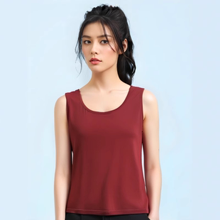100%桑蚕丝女士无袖打底背心加捻针织真丝薄款透气吊带上衣大码