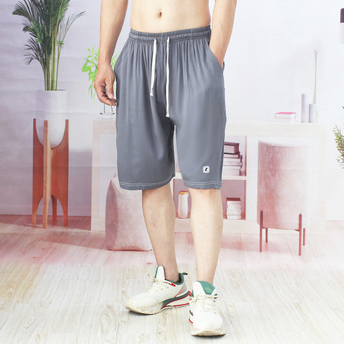 斜纹棉绸男裤夏季人造棉短裤宽松运动裤睡裤加肥大码大裤衩家居裤