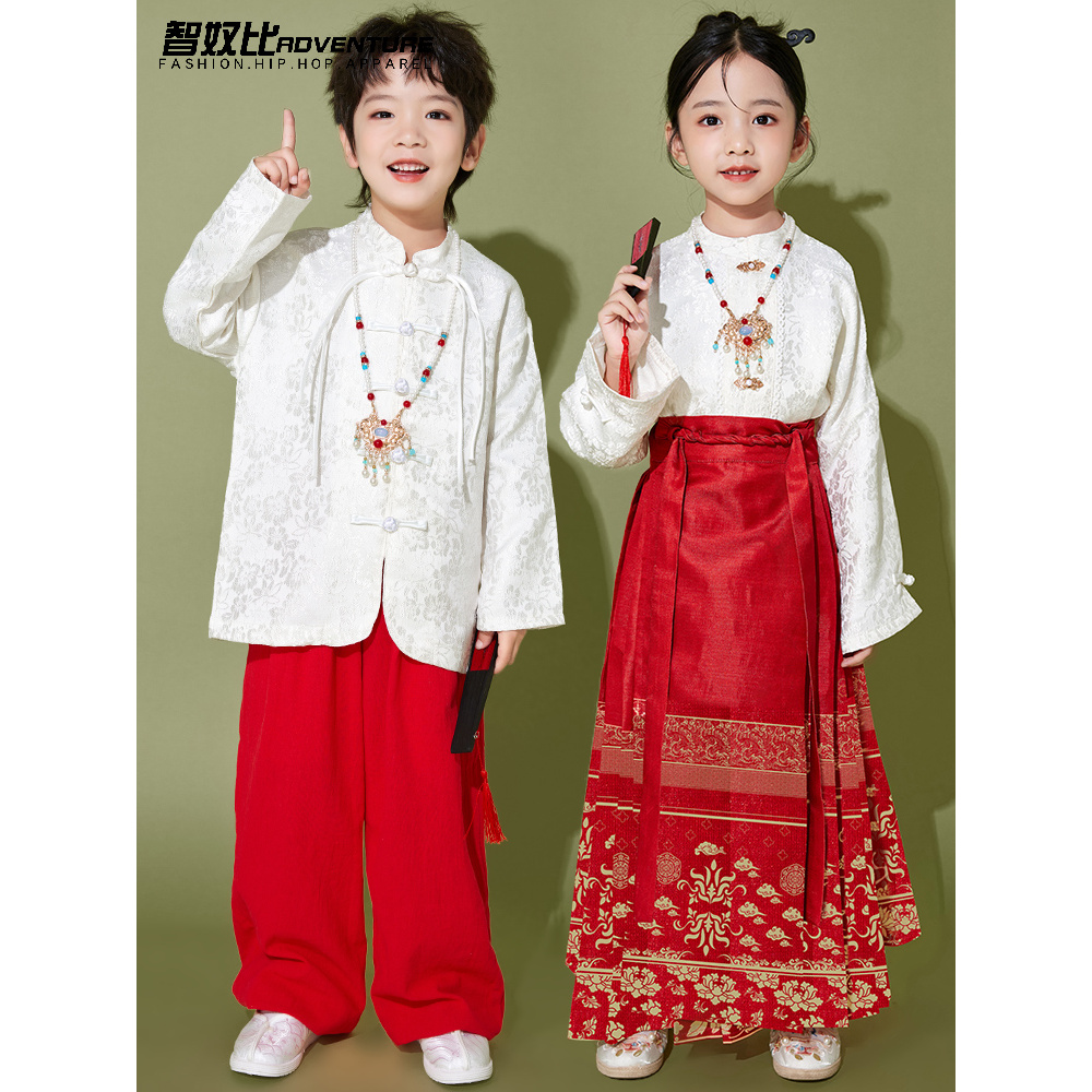 男童汉服马面裙合唱演出服表演服