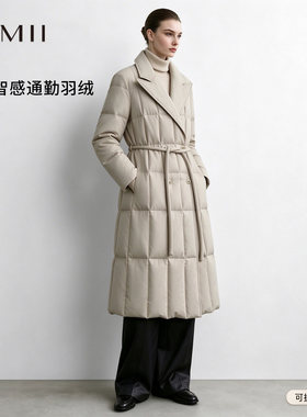 通勤显瘦西装领收腰A字羽绒服