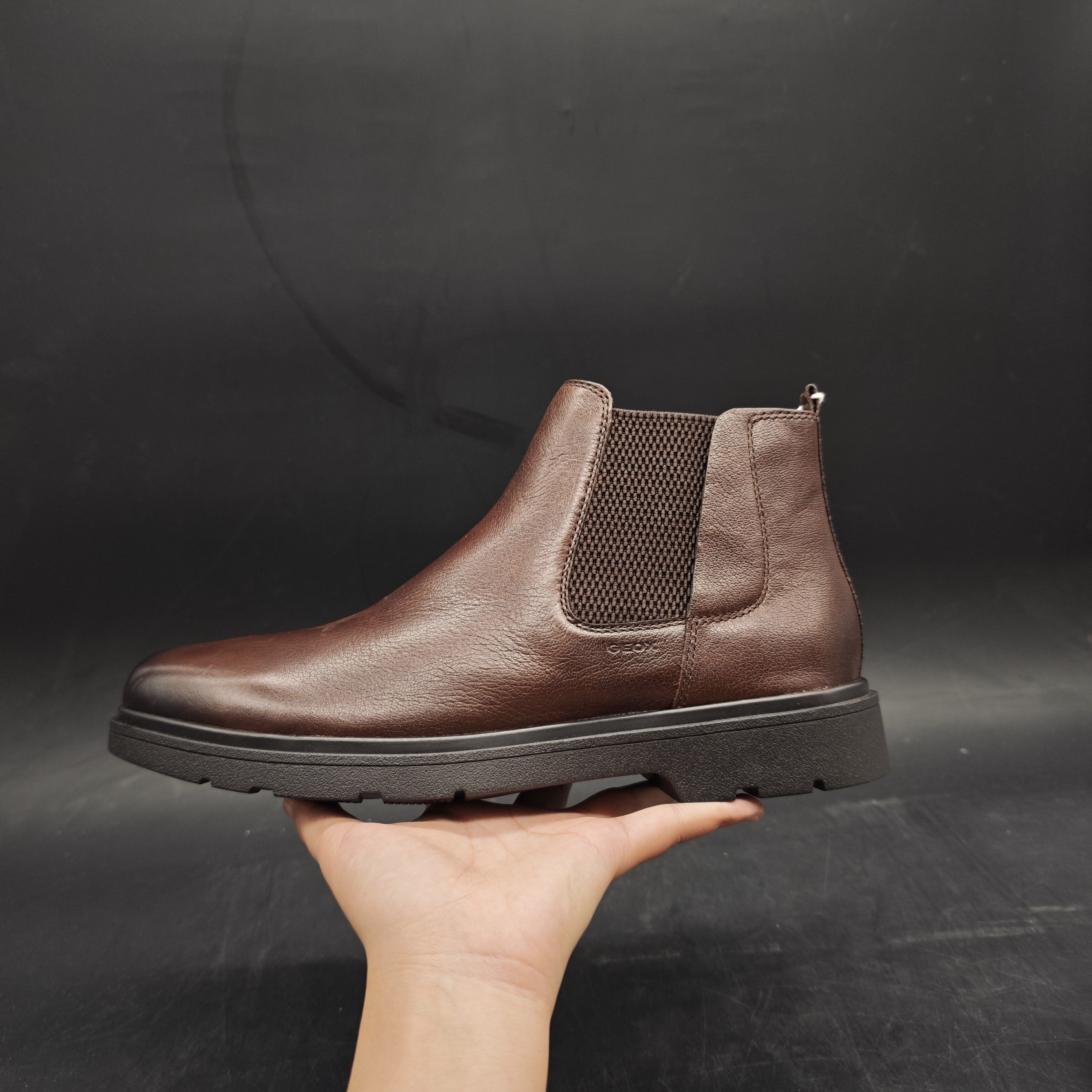 42码 GEOX健乐士专柜撤柜蓝气球底男款切尔西靴 U16D1C C6009