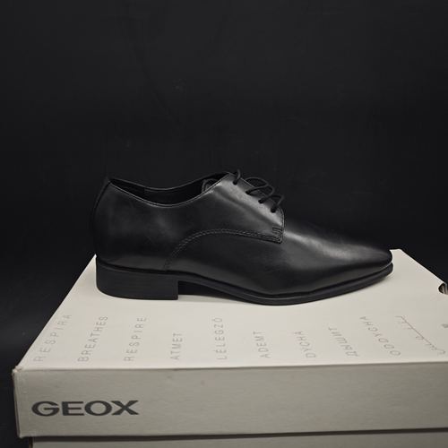 专柜撤柜25年新品GEOX健乐士男士黑色牛皮皮鞋U0299B  C9999