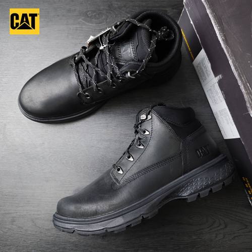 39码40码41码 CAT卡特男士真皮中帮黑色运动休闲靴p725000微瑕