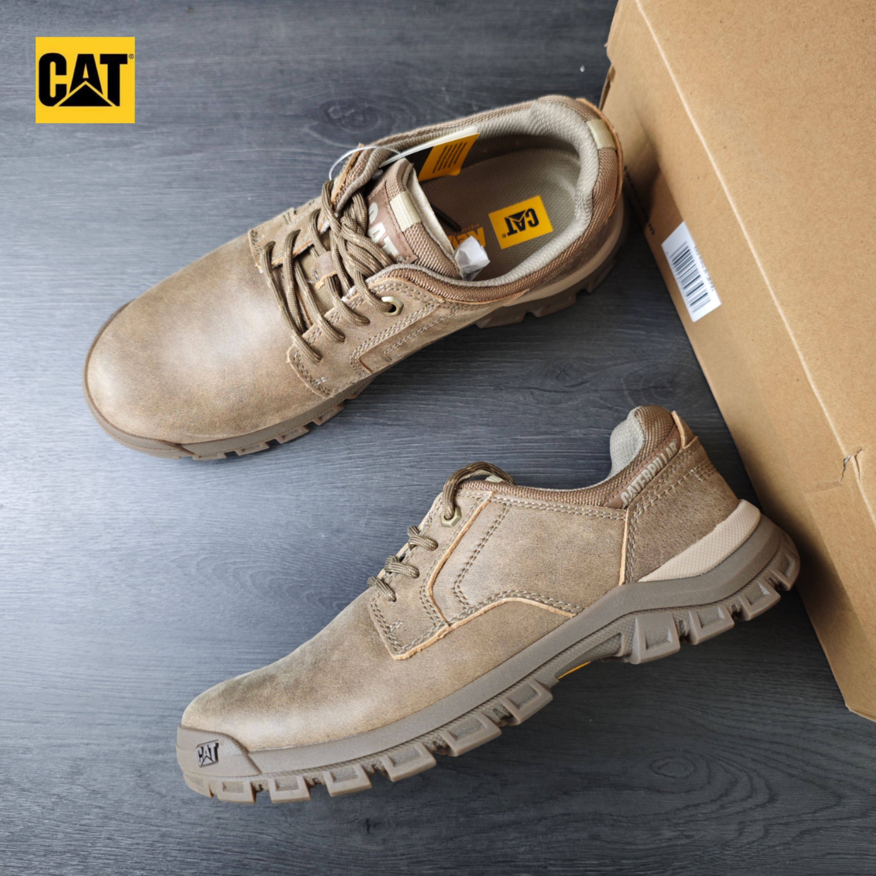 CAT专柜撤柜男鞋工装鞋户外徒步鞋浅棕色牛皮低帮休闲鞋p726062