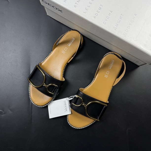 35码 GEOX“会呼吸的鞋”女士羊皮革凉鞋D35SDA C9999,女鞋,一字带凉鞋,淘宝优惠券,粉丝福利购,淘宝优惠卷