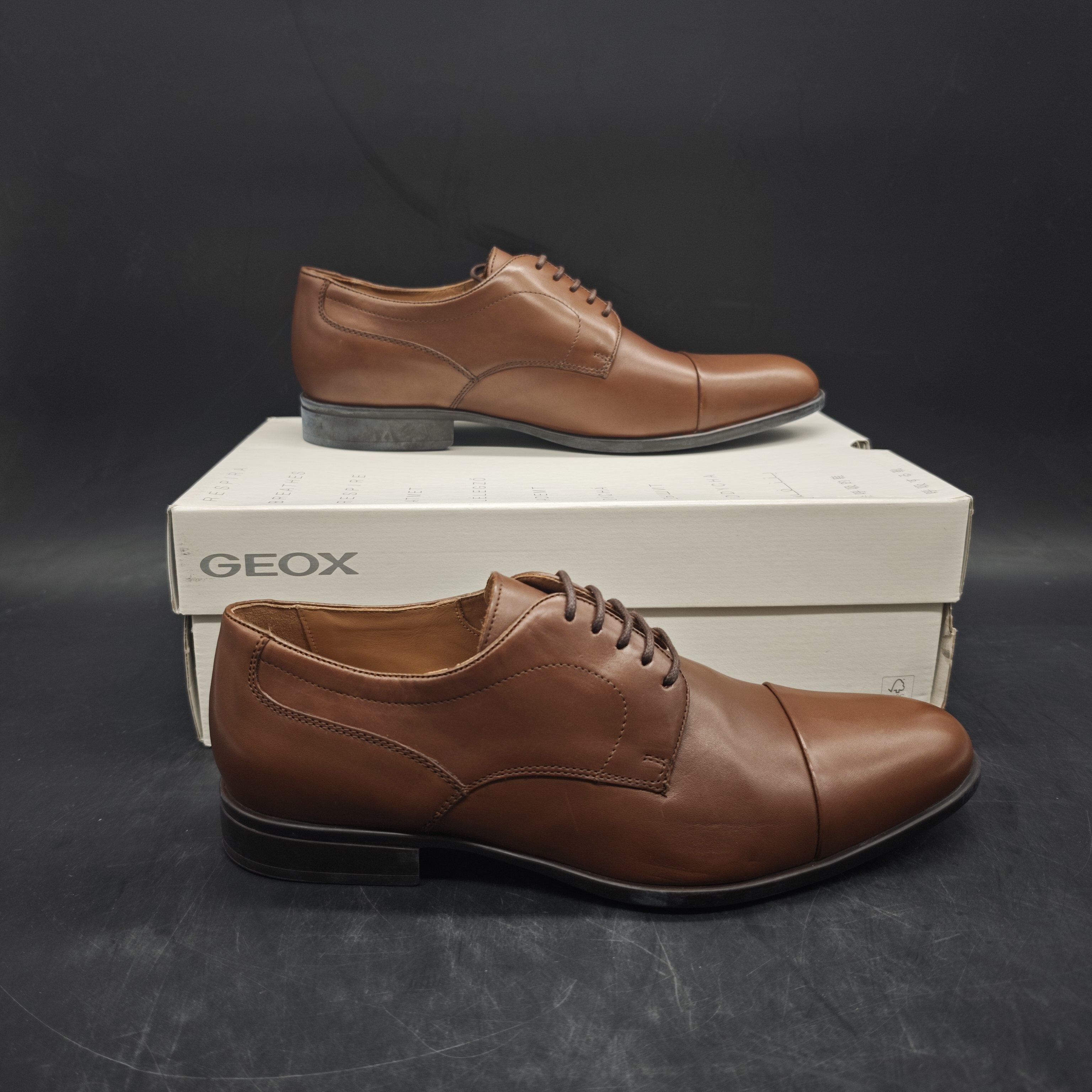 42码 GEOX健乐士专柜撤柜男士牛皮革皮鞋 U169GA C6001