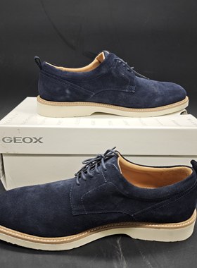 44码 GEOX健乐士专柜撤柜男士牛剖层革鞋 U35EEA C4002