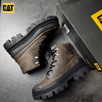 CAT卡特撤柜休闲牛皮革舒适透气耐磨高帮靴p110497 p110495微瑕