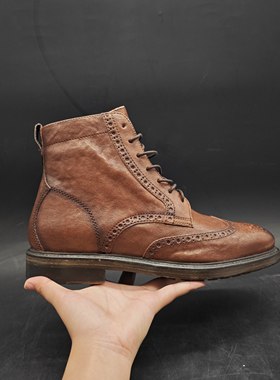 GEOX健乐士专柜撤柜男士羊皮马丁靴 U26F7H C0013