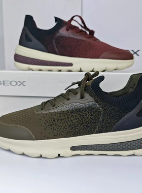 健乐士GEOX会呼吸的鞋男士针织织物休闲鞋U35BAA