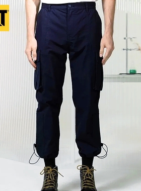 CAT卡特专柜撤柜 字母logo侧边撞色多口袋工装休闲裤 男款蓝色