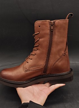 38 39码GEOX健乐士专柜撤柜女士系带靴子 D46WYG C6002