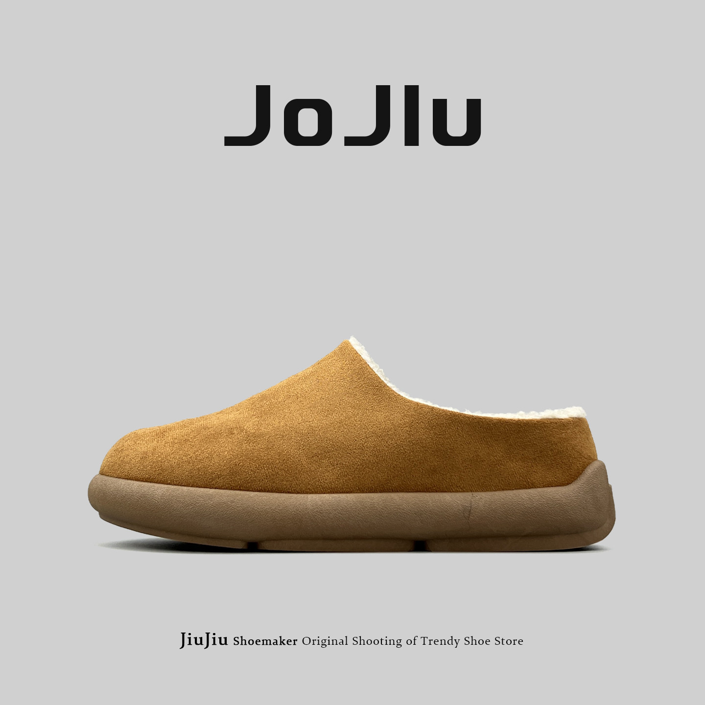 外贸男大码加绒保暖懒人一脚蹬小土豆勃肯鞋休闲雪地棉鞋复古半拖