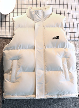 正品奥特莱斯NB羽绒棉运动马甲男女秋冬宽松棉服背心立领坎肩马夹