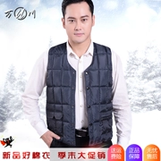 Người đàn ông trung niên và già xuống áo vest nam mùa đông mặc áo vest cotton rộng kích thước lớn dày áo ấm cotton - Áo vest cotton