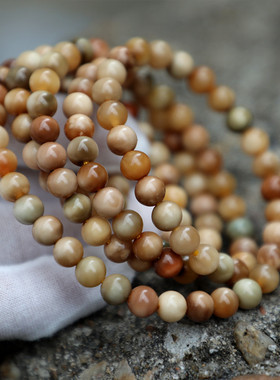 8mm圆珠妖花龙脊菩提多圈手链 文玩新宠陈年老籽玉化龙脊菩提手链