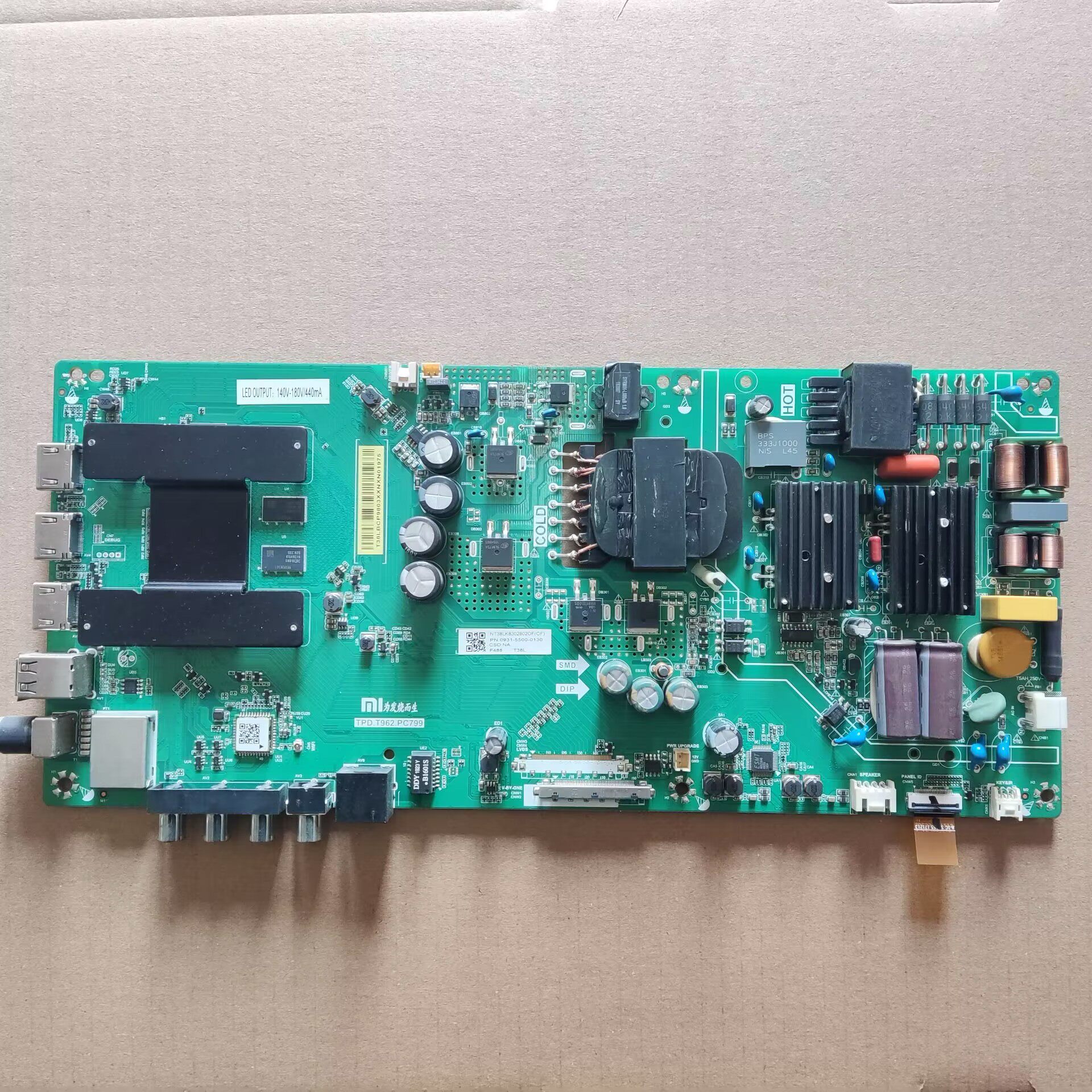 原装小米L55M5-AQ主板TPD.T962.PC799 140V-180V/440MA现货