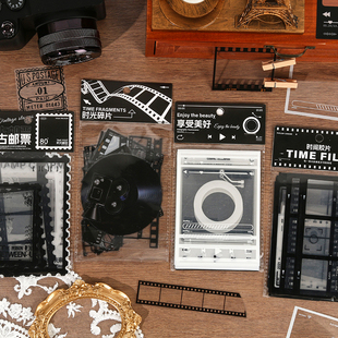 复古时光相框系列胶片条纹贴纸立体百搭装饰diy创意造型贴纸防水