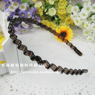 满包邮 韩国发饰品新款AS品牌折不断波浪发箍五色牛筋头饰 头箍