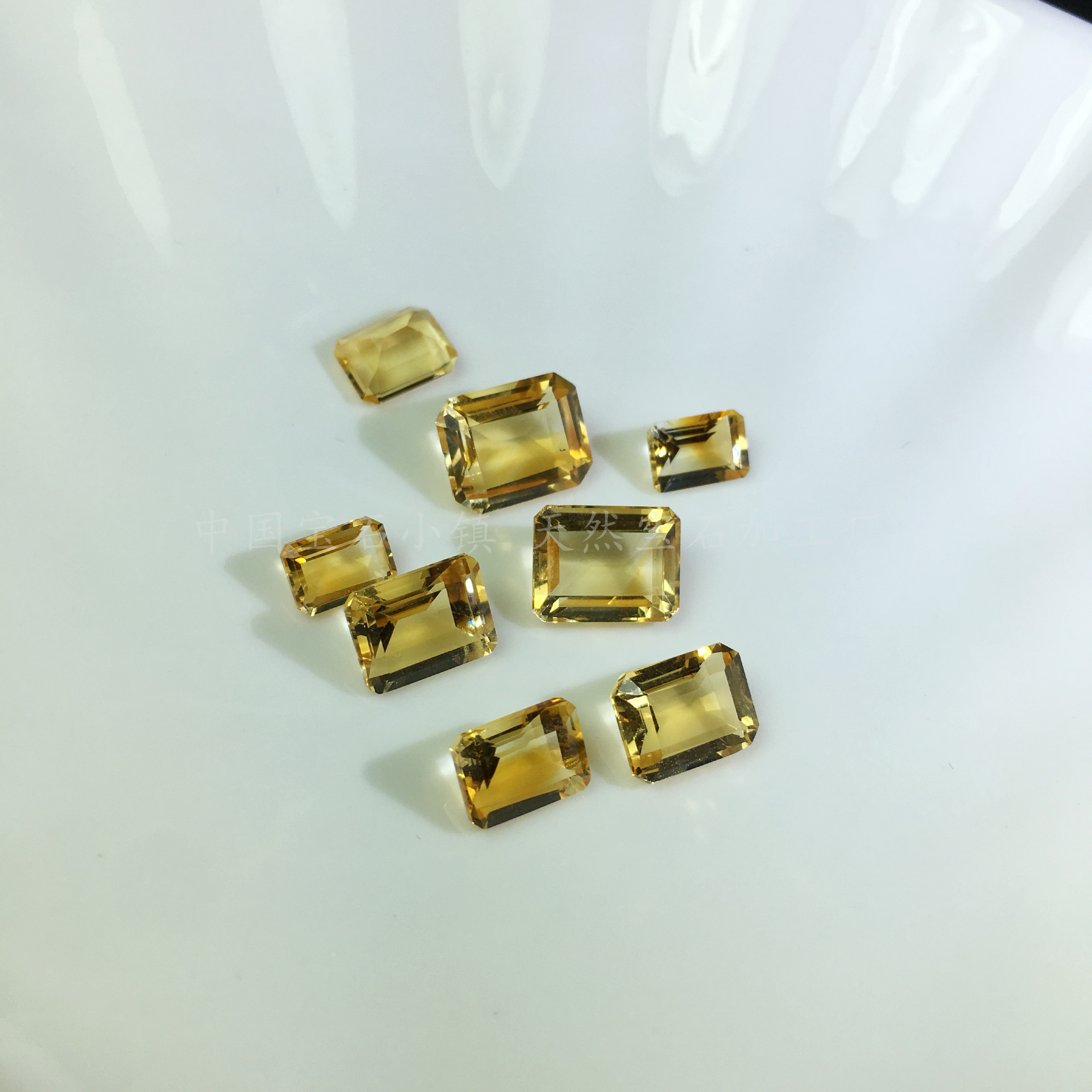 天然巴西 全净 黄水晶 长方形4*6 5*7 6*8 7*9 8*10mm裸石 招财