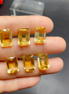 女黄水晶裸石戒面天然