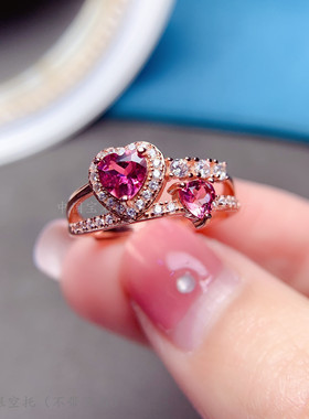 s925纯银戒指空托爱心形5mm