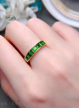 女银饰品简约气质透辉石彩蓝宝