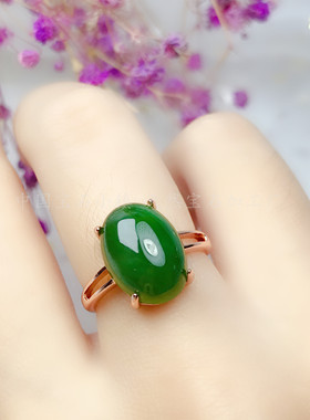 s925纯银椭圆戒指空托镶钳晶石爪