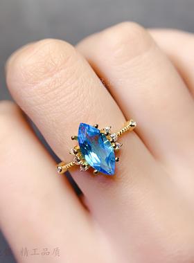 马眼形6*12mm戒指空托法式复古