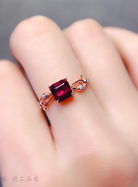 方形6晶石戒托高级感阿斯切裸石