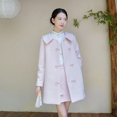 ATAR国风毛呢大衣呢料保暖外套