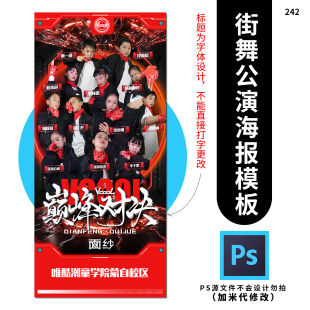 街舞潮流公演宣传海报设计素材PSD源文件模板