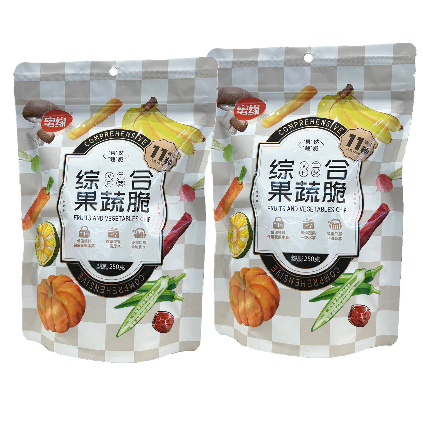 蜜缘综合果蔬脆250g灰枣香蕉片胡萝卜红薯脱水蔬菜水果干脆片零食