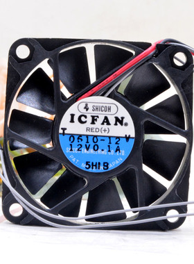 正品SHICOH ICFAN 6010 12V 0.1A 6CM 4线 超薄 散热风扇 0610-12