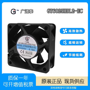 220V 0.18A 6025 全新 双滚珠 6CM 散热风扇 广通泰GT6025HBL2
