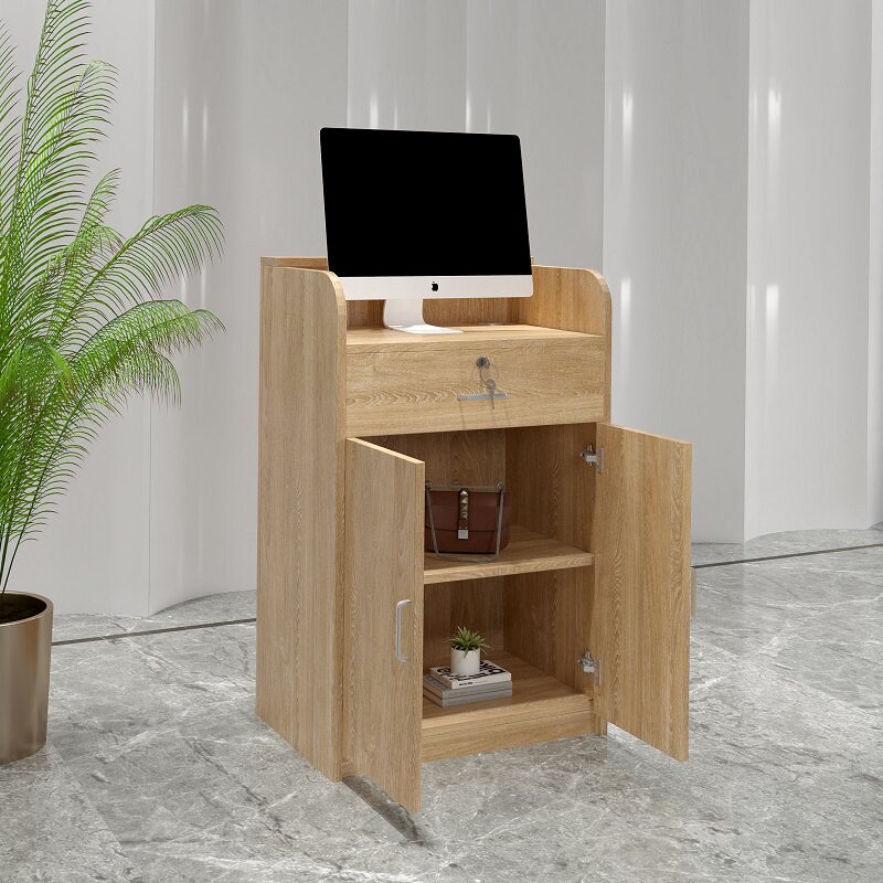 移动带轮子收银台店铺小型简约现代服装店美甲理发吧台柜台柜子小