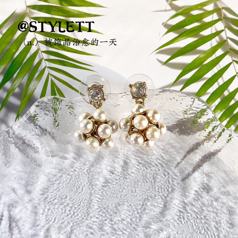 合金简约经典仿珍珠女新中式耳钉