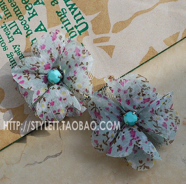 森女系发夹雪纺纱对夹浪漫文艺