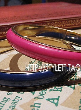 欧美小众饰品 个性糖果色 金属复古手镯手环手链 蓝色